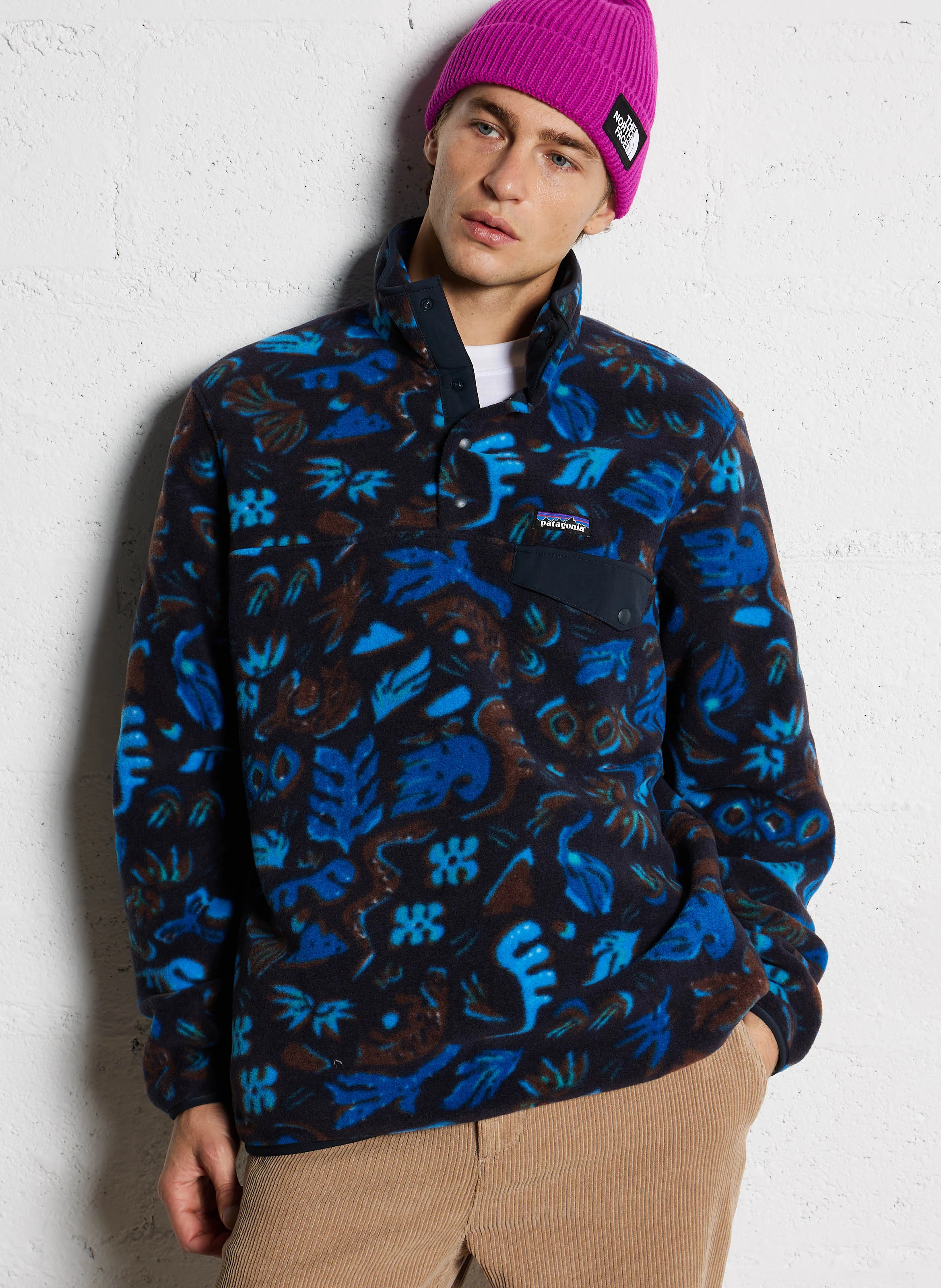 M'S LW SYNCH - Sweat ample col montant boutonné| Bleu