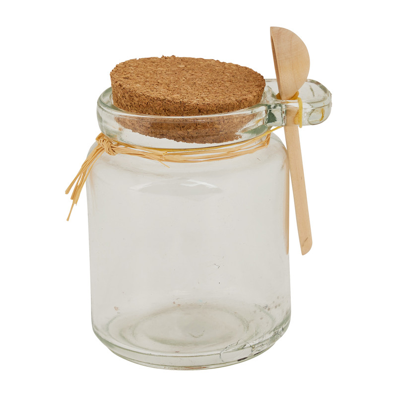 Opbergpotje - kurk en lepeltje - 200 ml