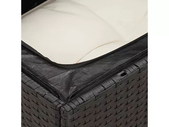 Salon de jardin 12 pcs avec coussins noir résine tressée