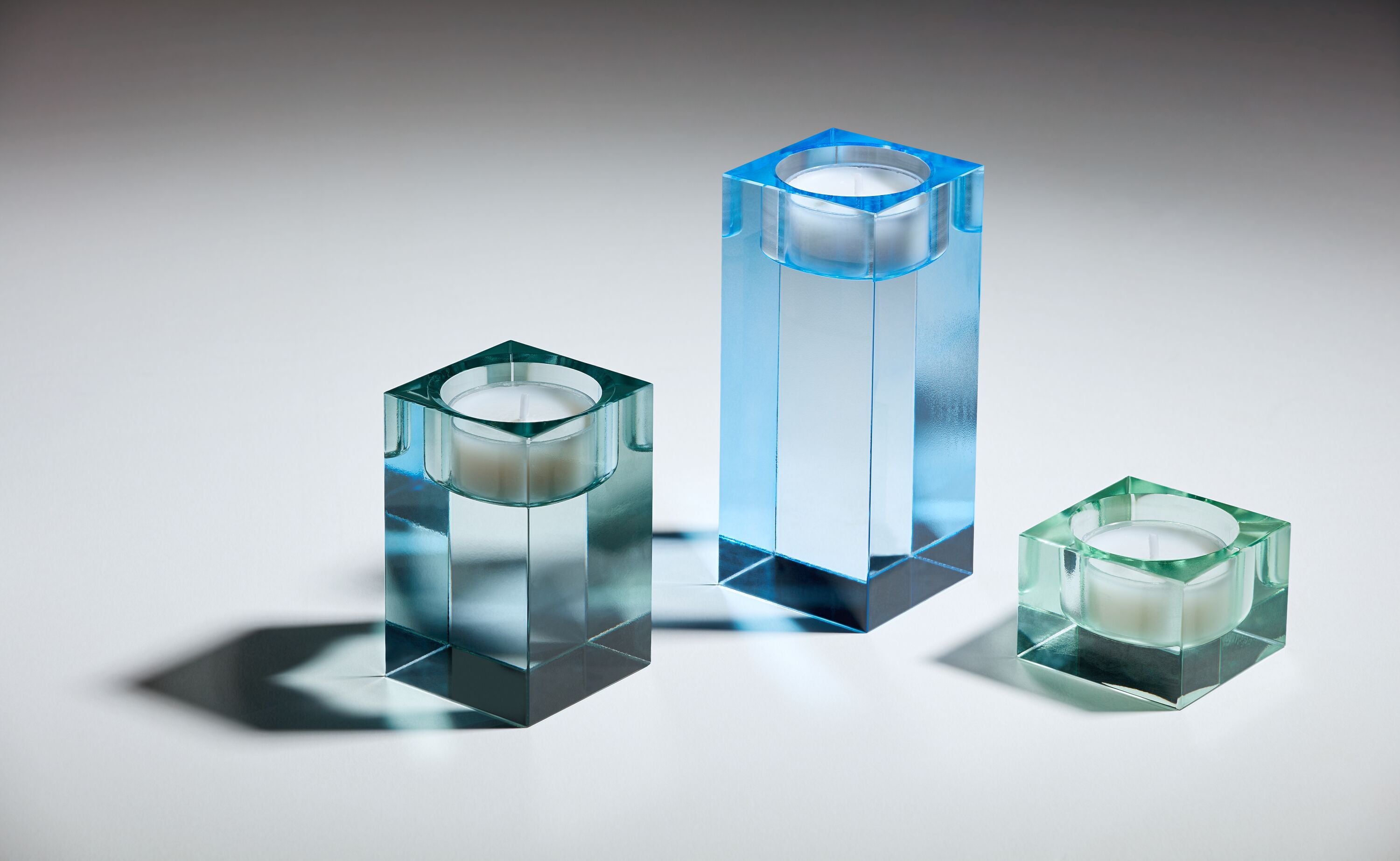 LAURA Teelichthalter - Mint / B: 5.0 cm x T: 5.0 cm x H: 3.2 cm