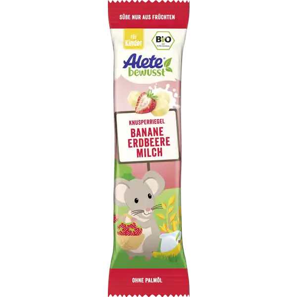 Bio Knusperriegel Banane Erdbeere Milch