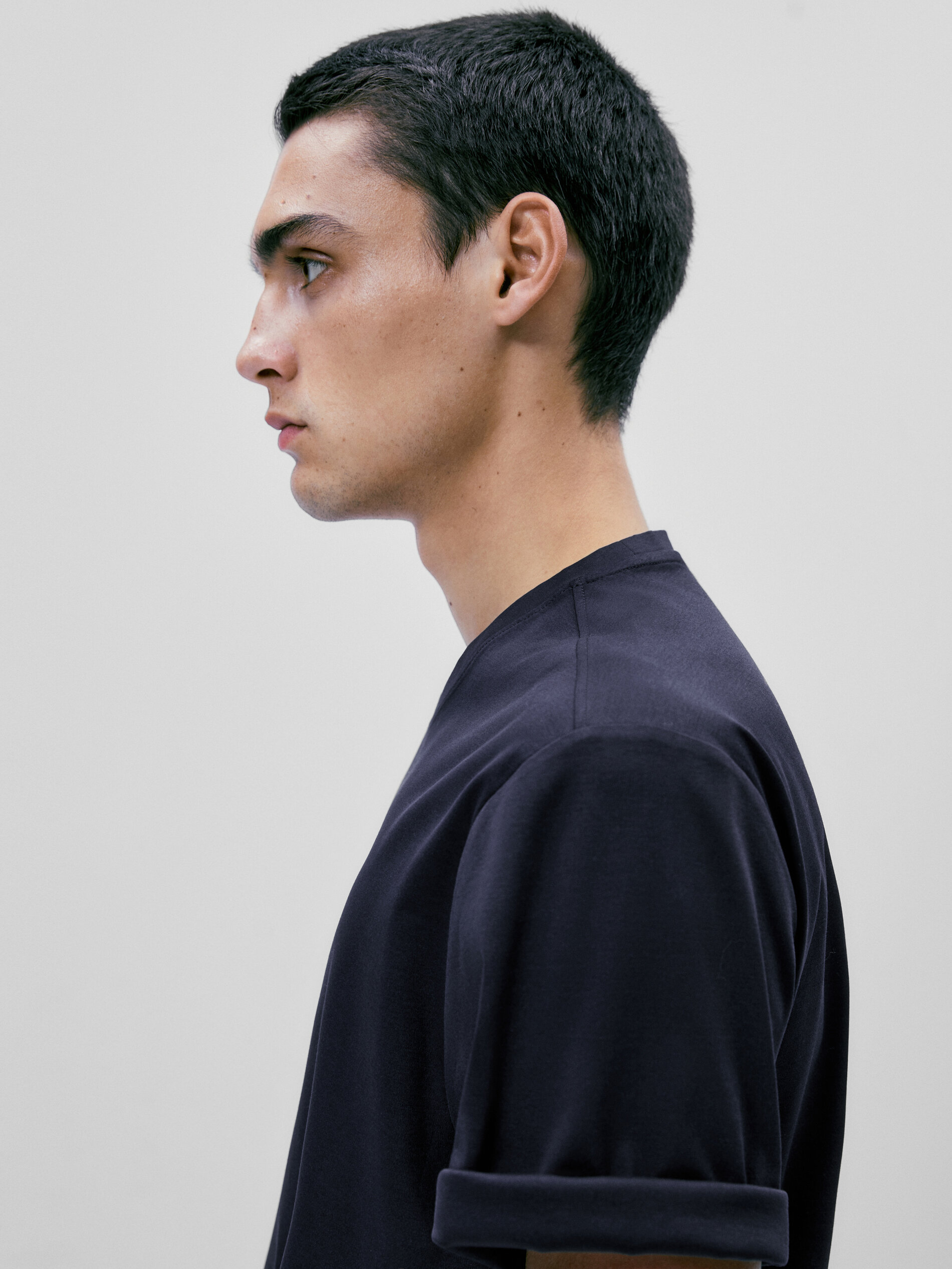 Camiseta curta estilo mangá em algodão mercerizado - AZULÓN