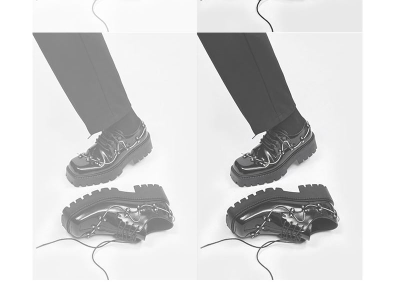 Malnia Home - Vierkante veterschoenen met platform