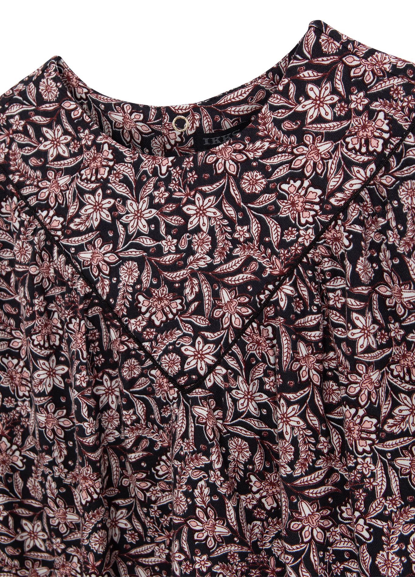 Blouse ample imprimé floral | Noir