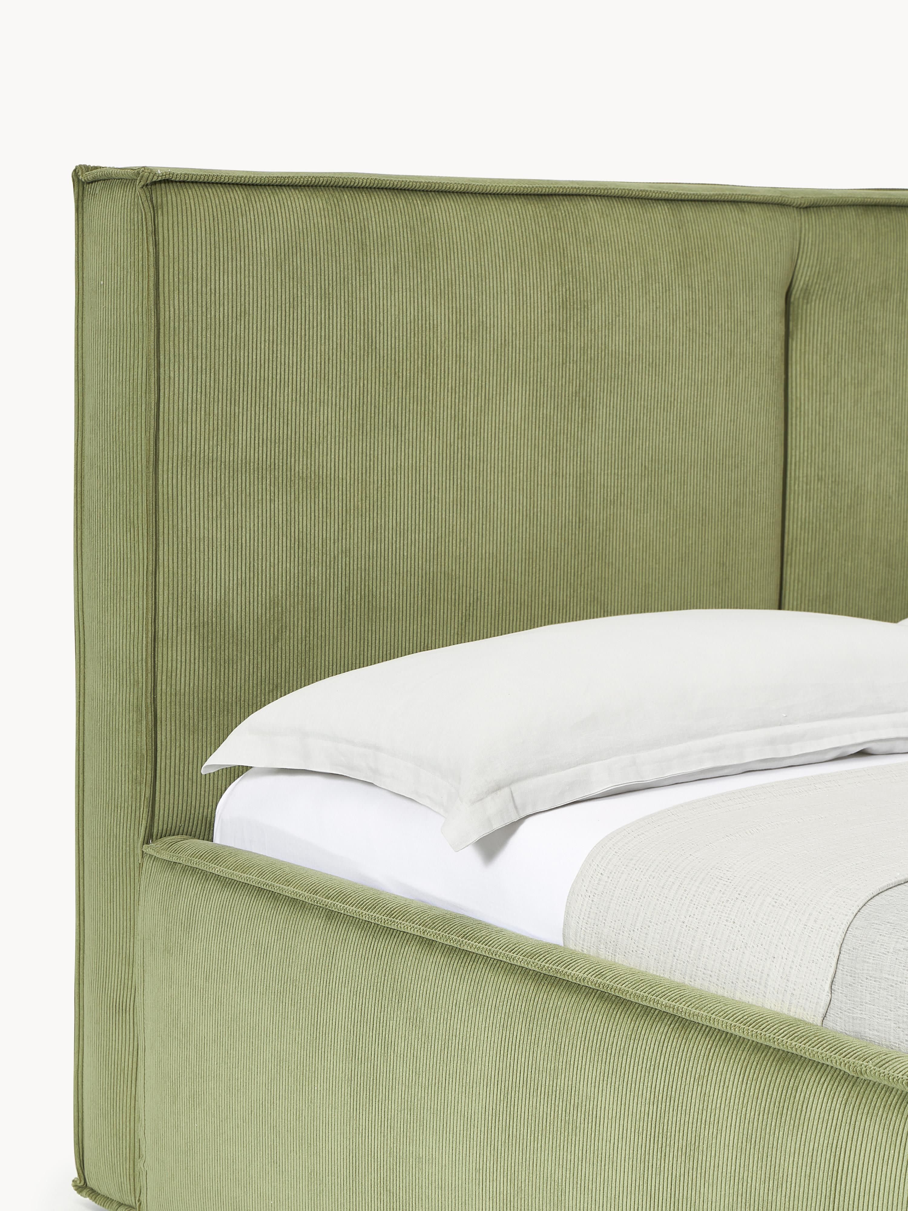 Corduroy gestoffeerd bed Dream met opbergruimte