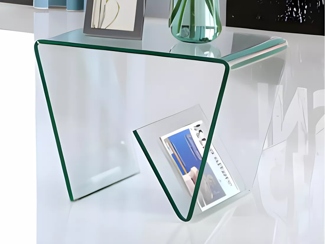 Table d'appoint ZENIA - Verre trempé courbé