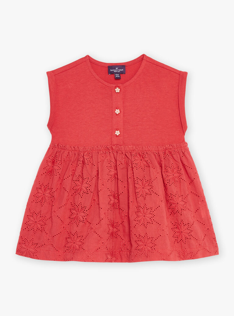 Robe bi-matière coquelicot