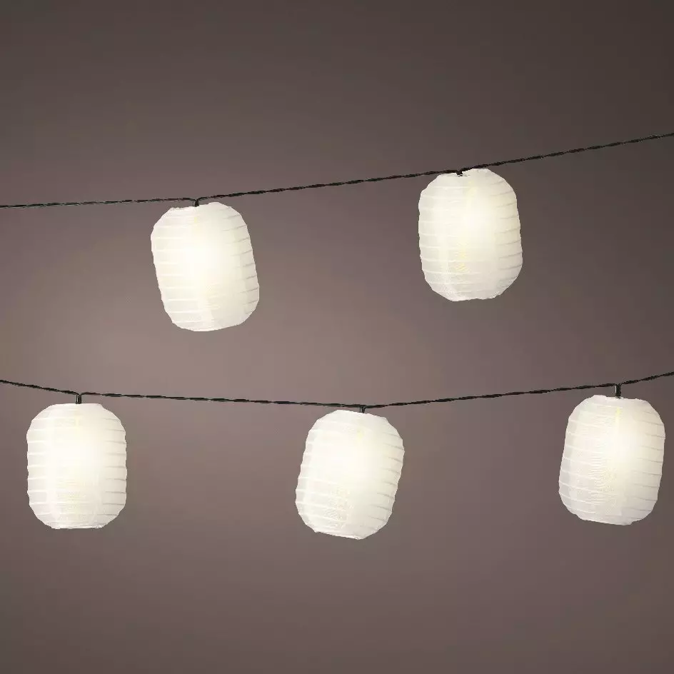 Guirlande lumineuse solaire 4,5 m 10 LED Ellipse Blanc chaud