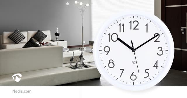 Nedis Vægur | Diameter: 220 mm | Plastik | Hvid