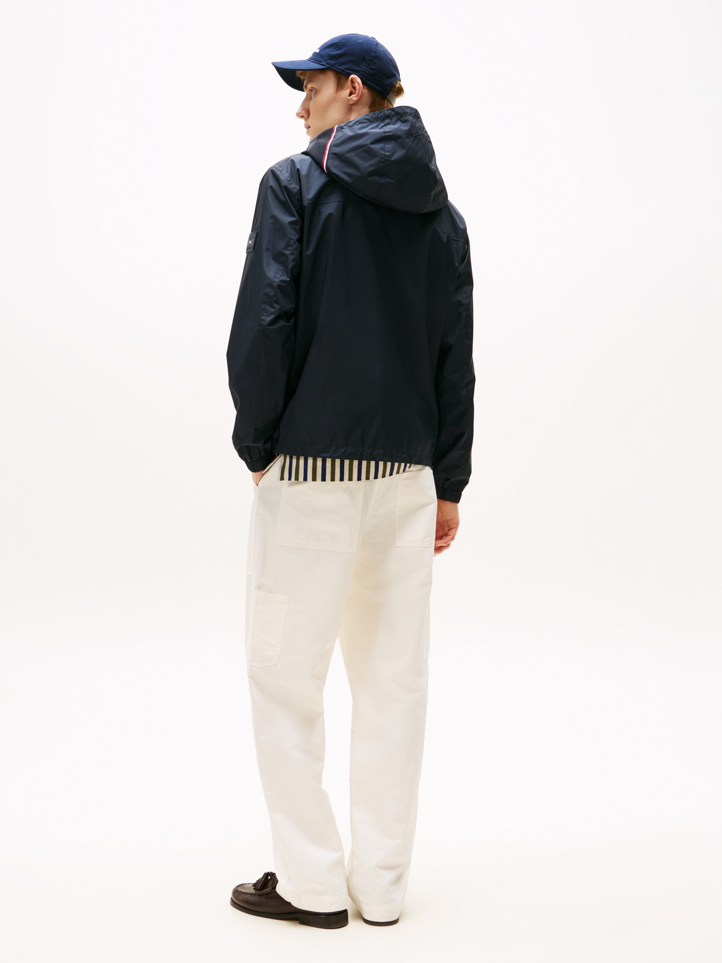 Tommy Hilfiger Blouson »RWB HOODED JACKET« mit Kapuze Freizeitjacke, Übergangsjacke elastische Bündchen, wasserabweisend