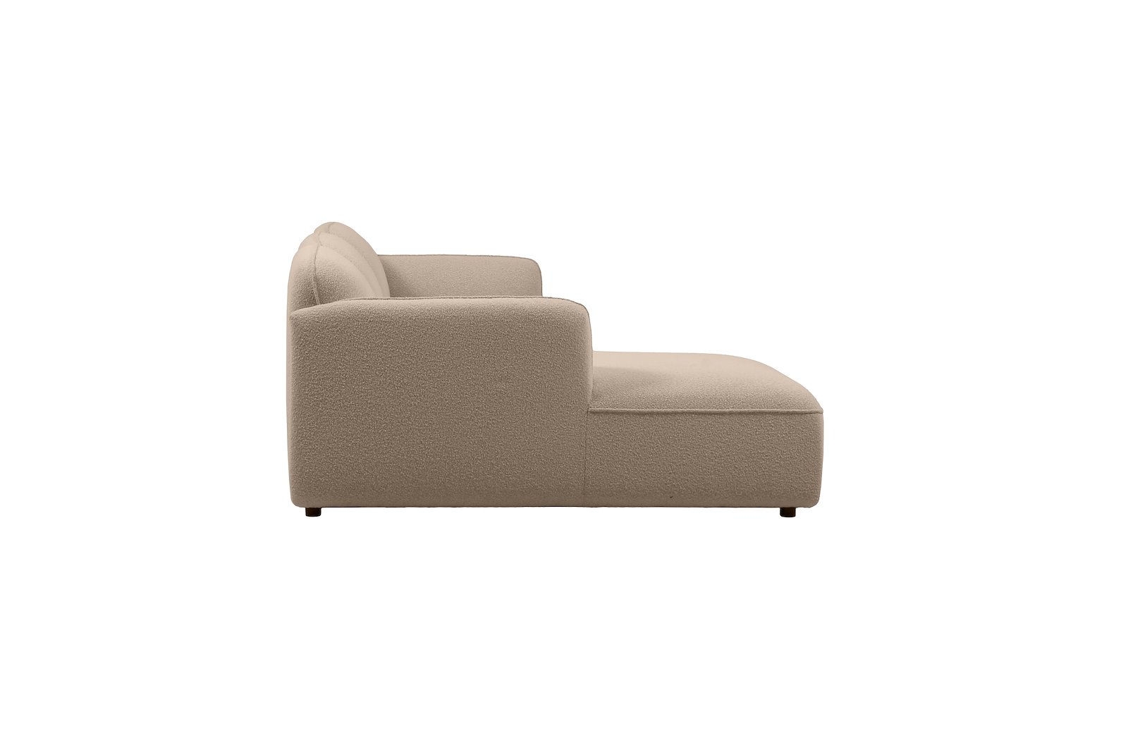 Fluff  2-seter med sjeselong venstre Tekstil Copenhagen Boucle 803 Beige med sorte ben
