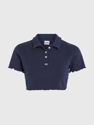 Polo cropped Pointelle
