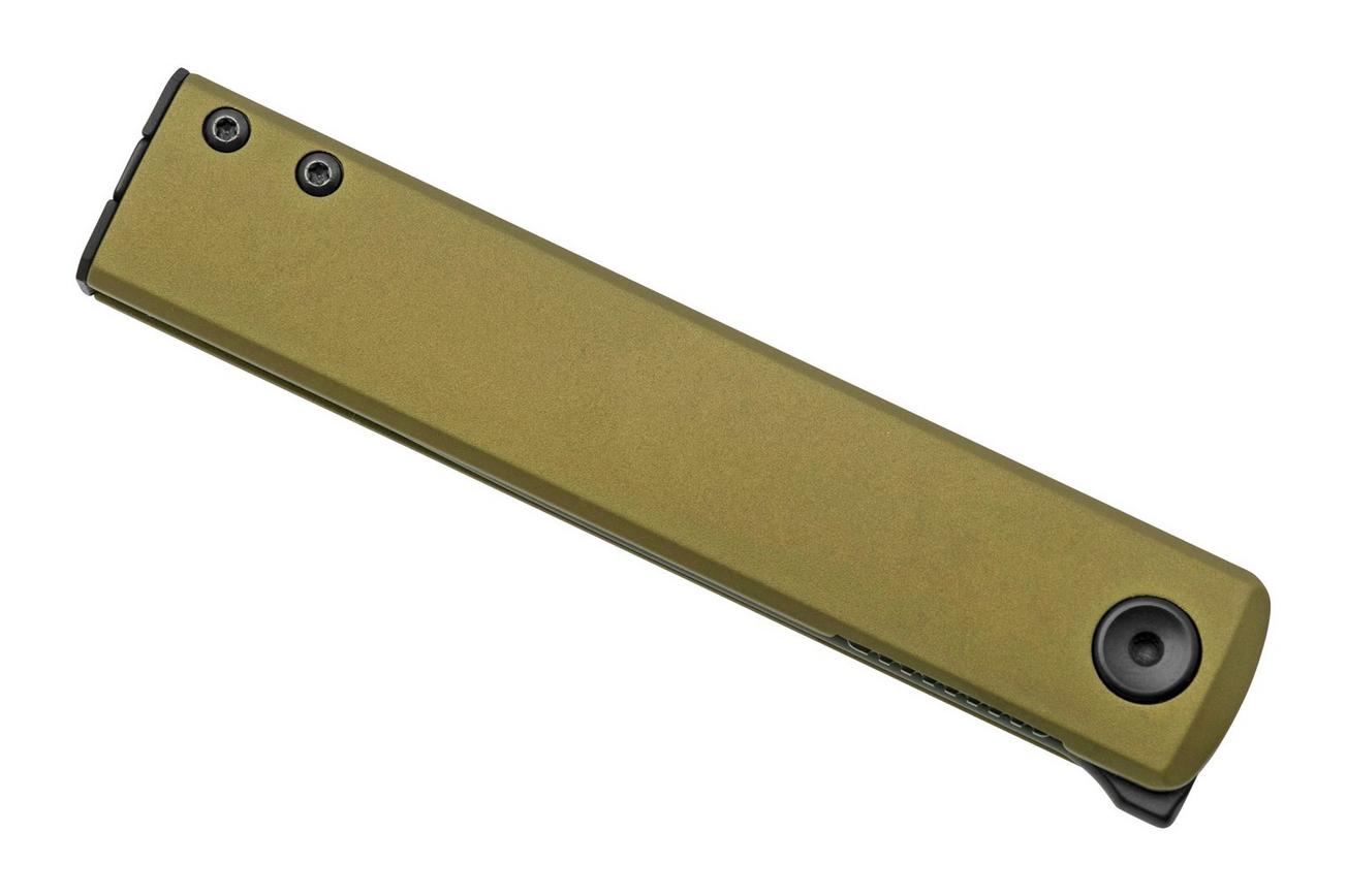 Fox Knives Chnops, FX-543 ALG, Green Aluminum, Black Becut zakmes, Riccardo Gobbato design