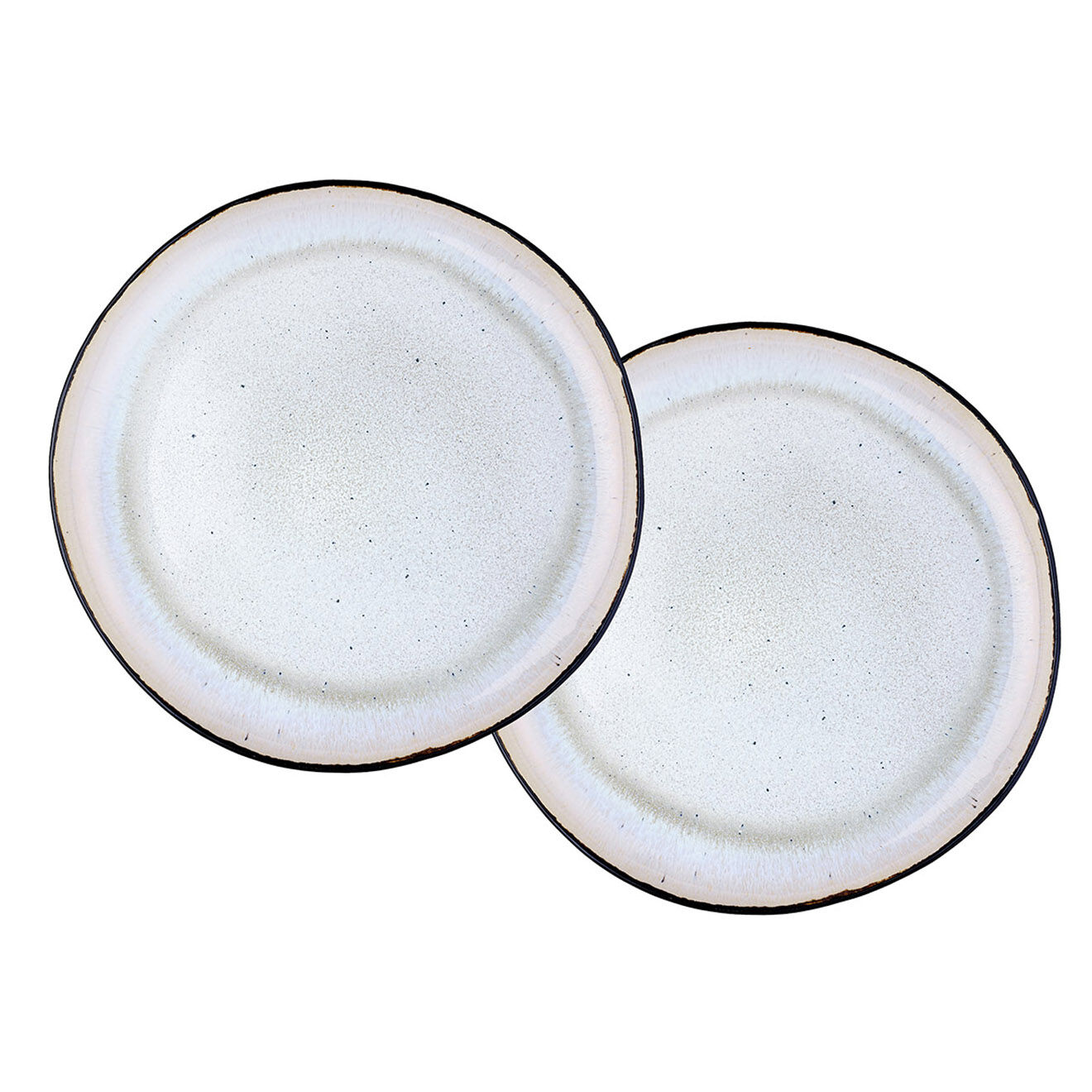 Bjorn 2 Plateaux de service en Grès Iris blanc/ivoire - 32x32x3.5 cm