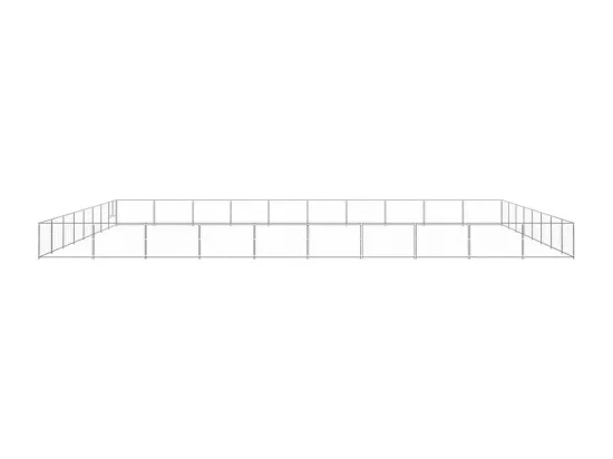 Chenil extérieur cage enclos argenté 1000 x 800 x 70 cm 02_0000305
