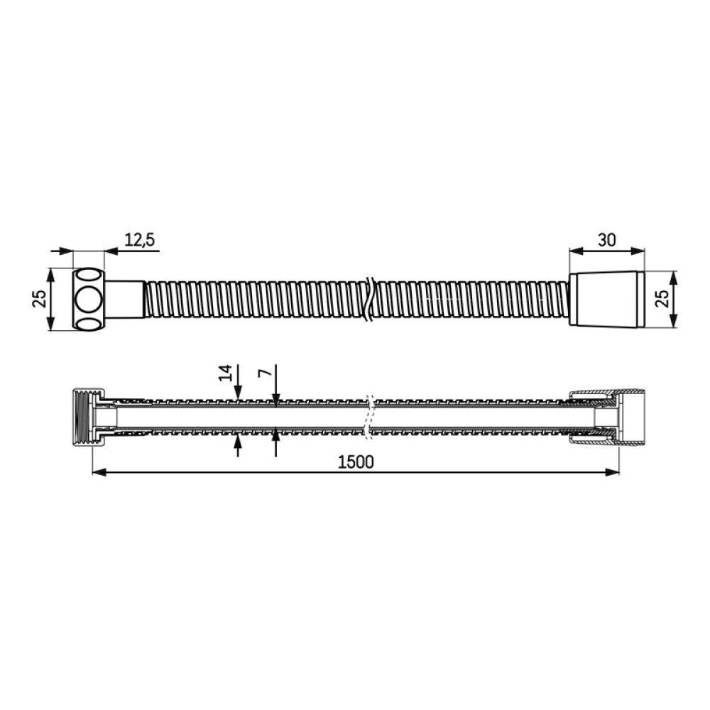 DUSJSLANGE CAMARGUE SAMSØ FEMØ 1,5M KROM