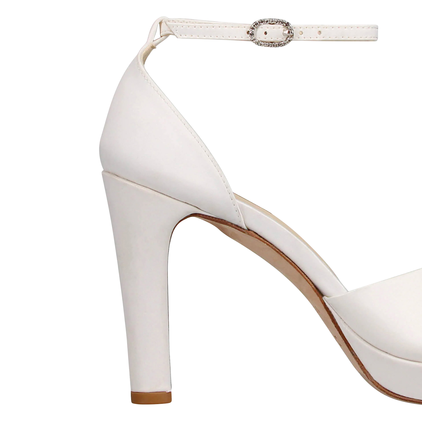 JOY - Sandales à talon en coton mélangé | Blanc
