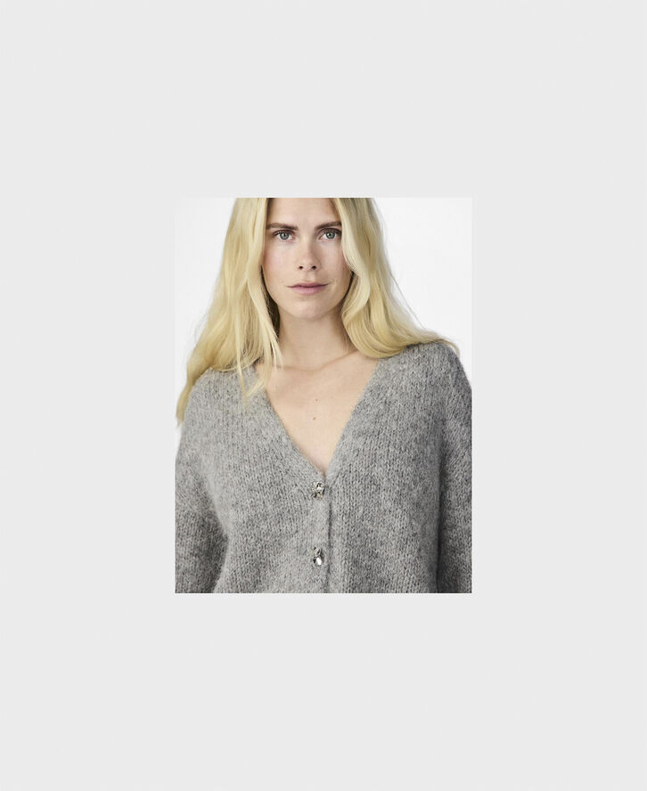 YAS YASVIGGA LS KNIT CARDIGAN Medium grey melange