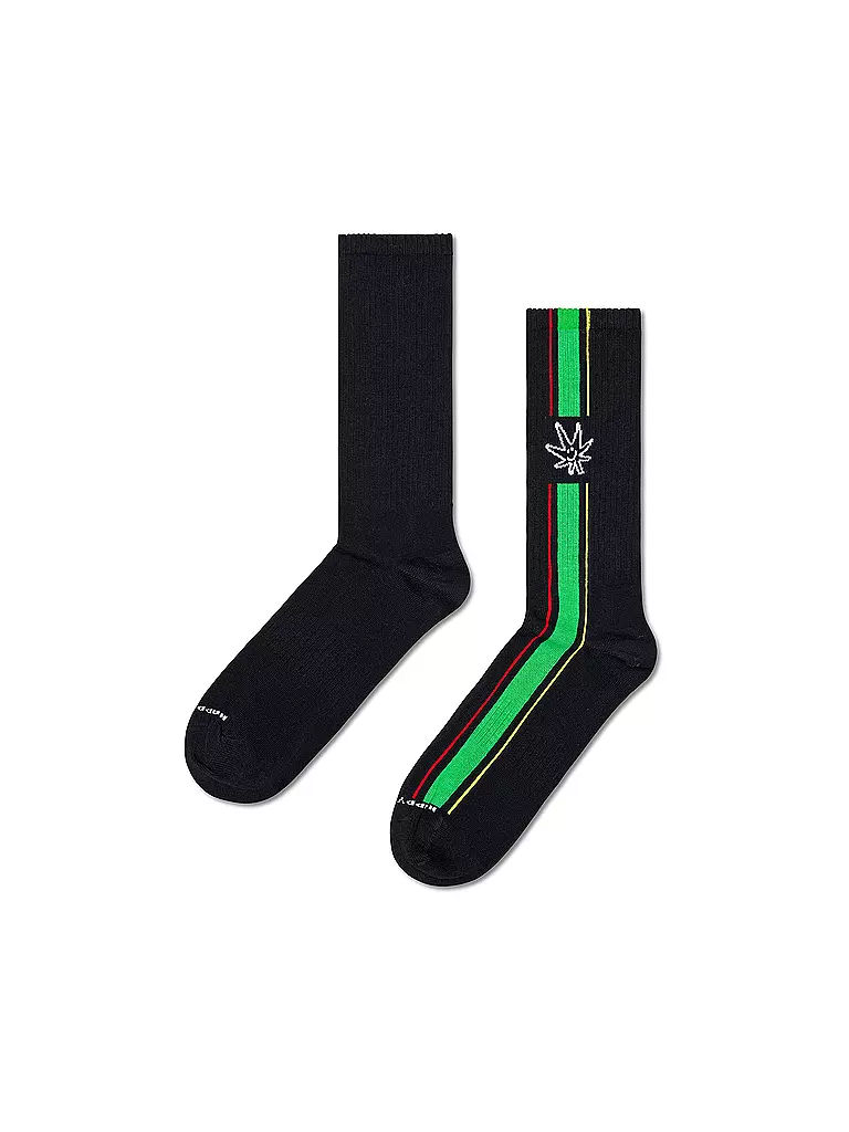 HAPPY SOCKS Herren Sneaker Socken HAPPY LEAF 41-46 black schwarz