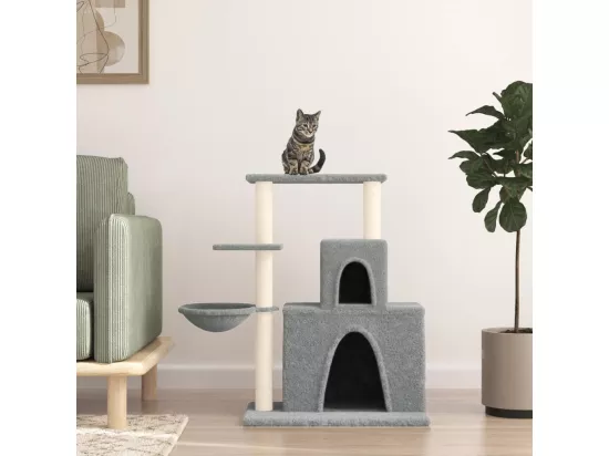 Arbre à chat avec griffoirs en sisal Gris clair 83 cm