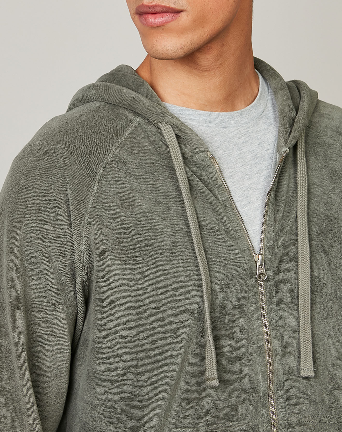 Hartford Sweat à capuche zippé en éponge military