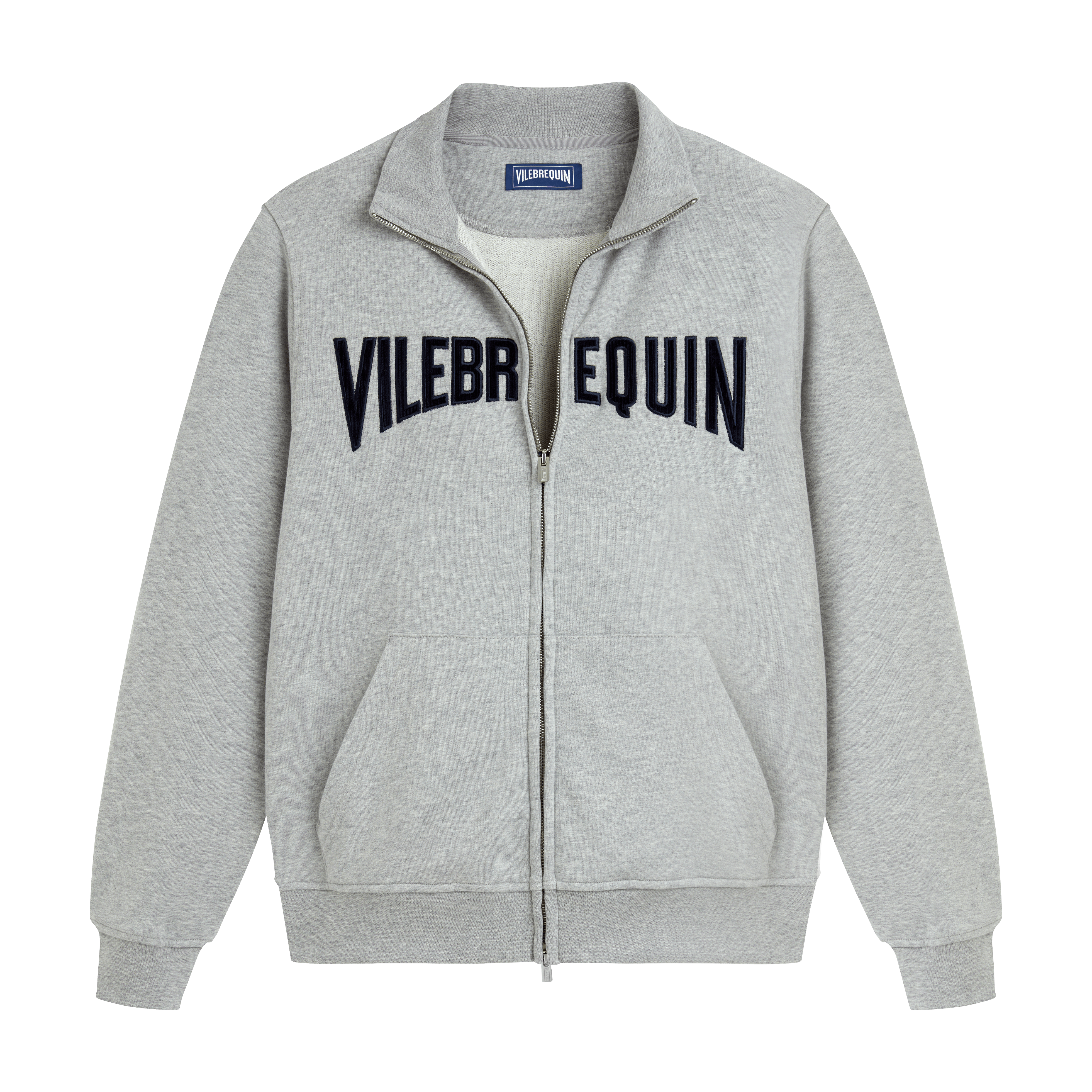 Sweat à Fermeture Zippée en Coton Homme Logo Brodé