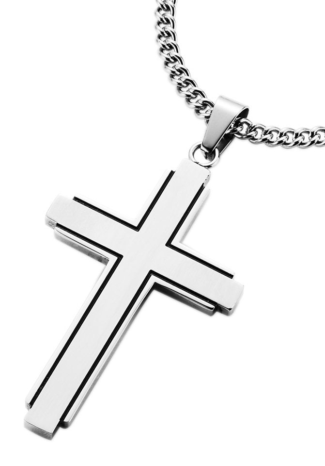 Firetti Kette mit Anhänger »Schmuck Geschenk Kreuz, teilweise geschwärzt«