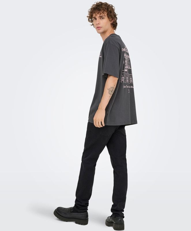 Onsnathan - T-shirts - Katoen - Korte Mouwen - Relaxed Fit - Bedrukt Detail