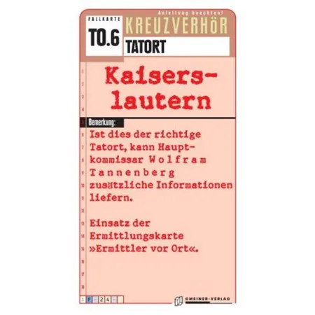 Gmeiner Spiel Kreuzverhör Krimi-Kartenspiel für zwei Ermittler