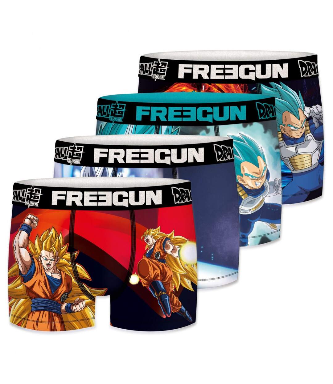 Boxer Homme Vegeta, Sangoku, Calecon Homme, DRAGON BALL SUPER, Sans Déformation et Agréable (Lot de 4)