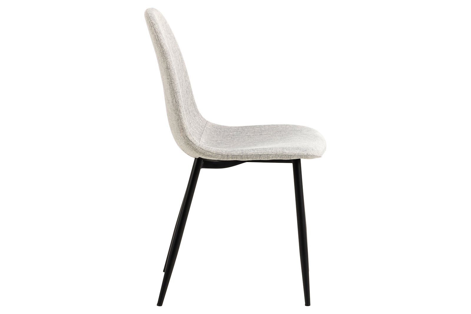 Celia spisestol Tekstil Nesia 5 Light Grey og ben i sortlakkert stål