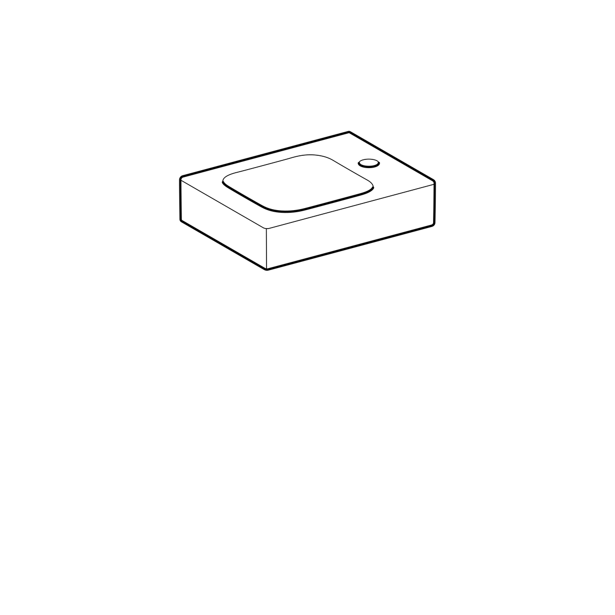 Geberit iCon fontein met kraangat rechts 38cm wit