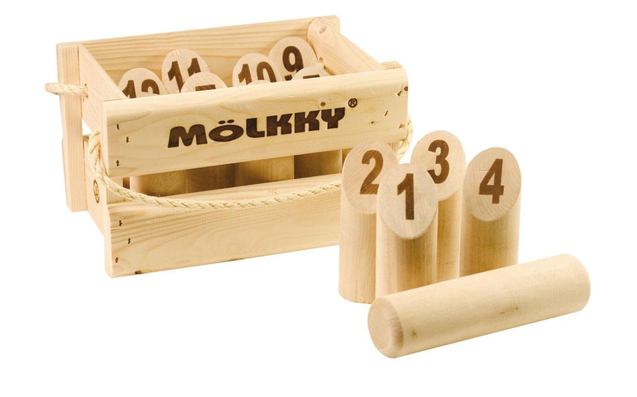 Molkky Original Vang- en werpspel houten krat