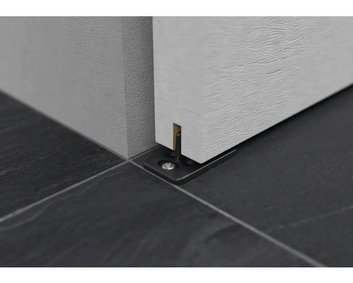 Pertura Selir schuifdeurbeslag, wit gepoedercoat, voor houten/glazen deuren, L: 2m, inclusief verzonken handgreep en soft-close mechanisme.