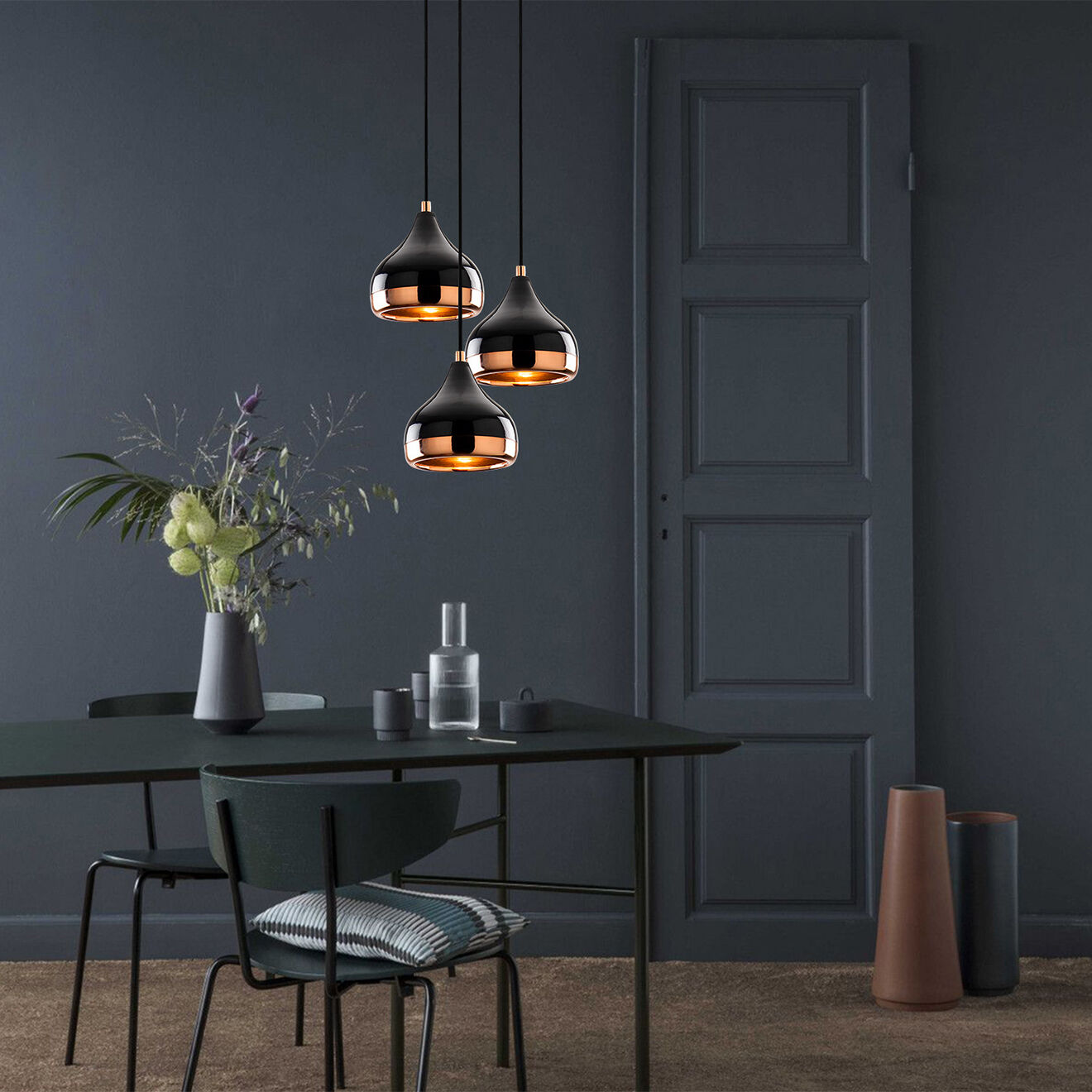 Opviq Suspension Yildo noir/cuivre - 37x111 cm