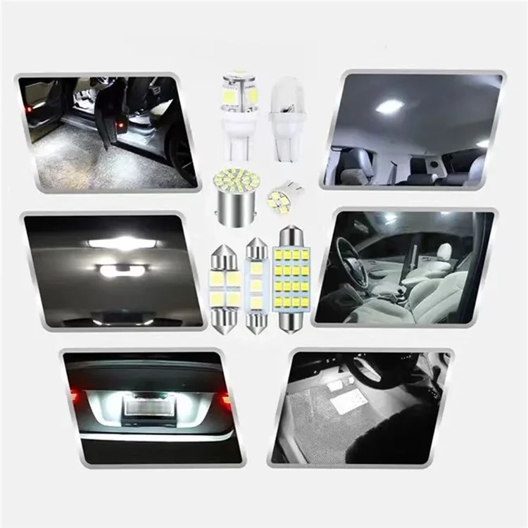 (42er Set) Auto KFZ LED Licht Set / Xenon 6000K für Innen- & Aussenbeleuchtung Lampe - Weiss