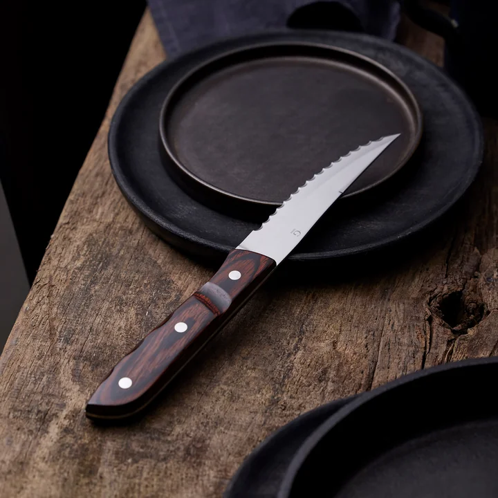 Gense - Old Farmer Steak Besteck, schwarz / Stahl (8-tlg.)