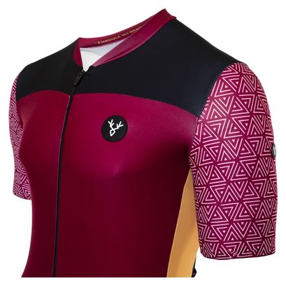 Maillot Manches Courtes LeBram Aspin Bordeaux Coupe Ajustée