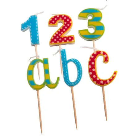 Folat Kerzenset Schulanfang 6 Kerzen: a,b,c, 1,2,3