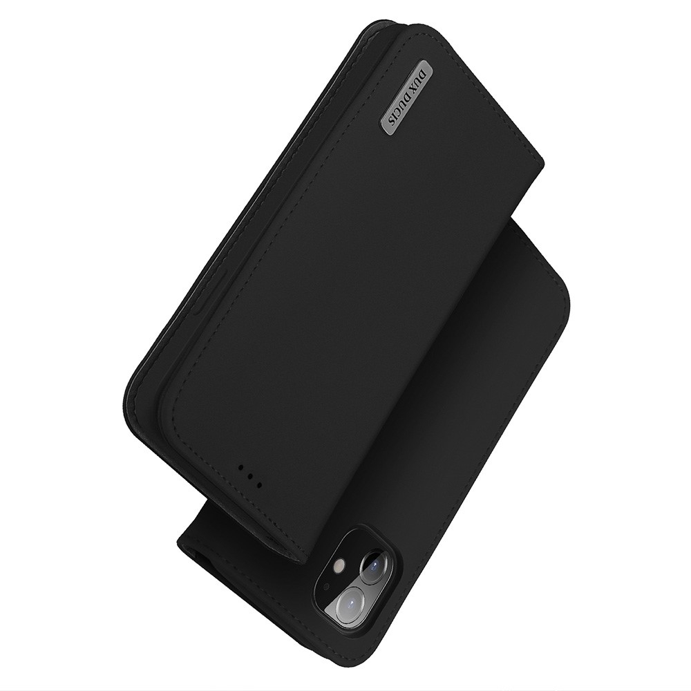 iPhone 12 / iPhone 12 Pro Flip Wallet Cover Echtleder Tasche Wish Series - Schwarz