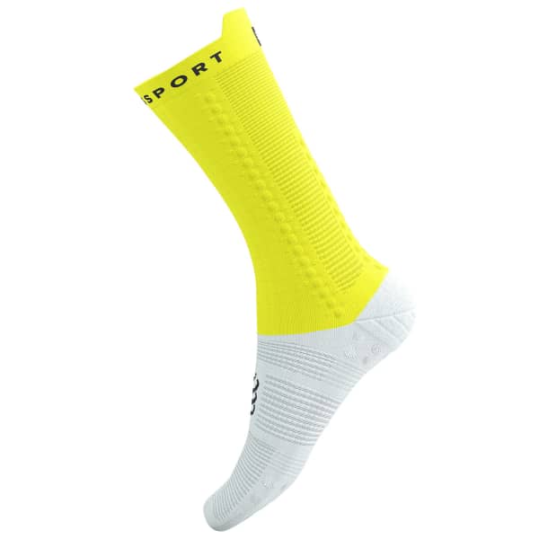 Chaussette vélo COMPRESSPORT PRO RACING SOCKS V4.0 BIKE WHITE/SAFETY YELLOW