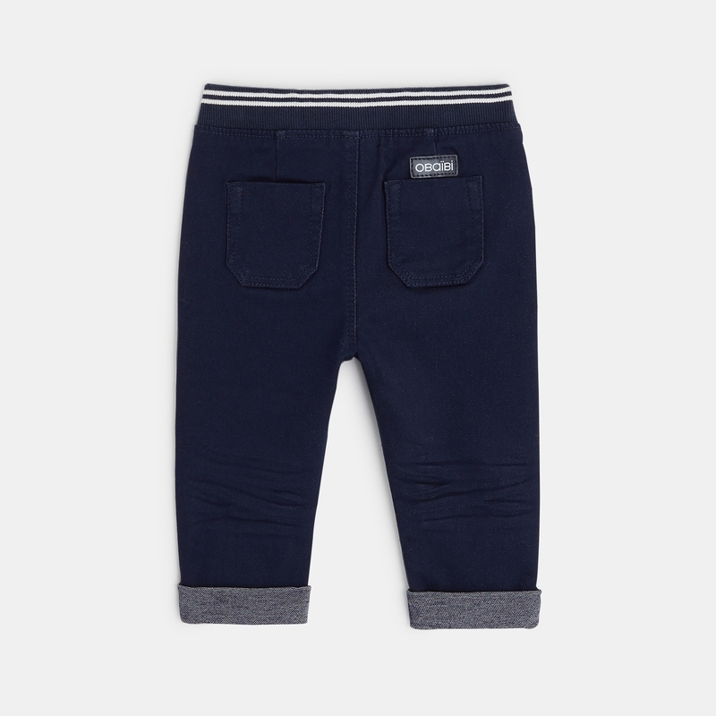 Jean knit-denim taille élastiquée bleu bébé garçon