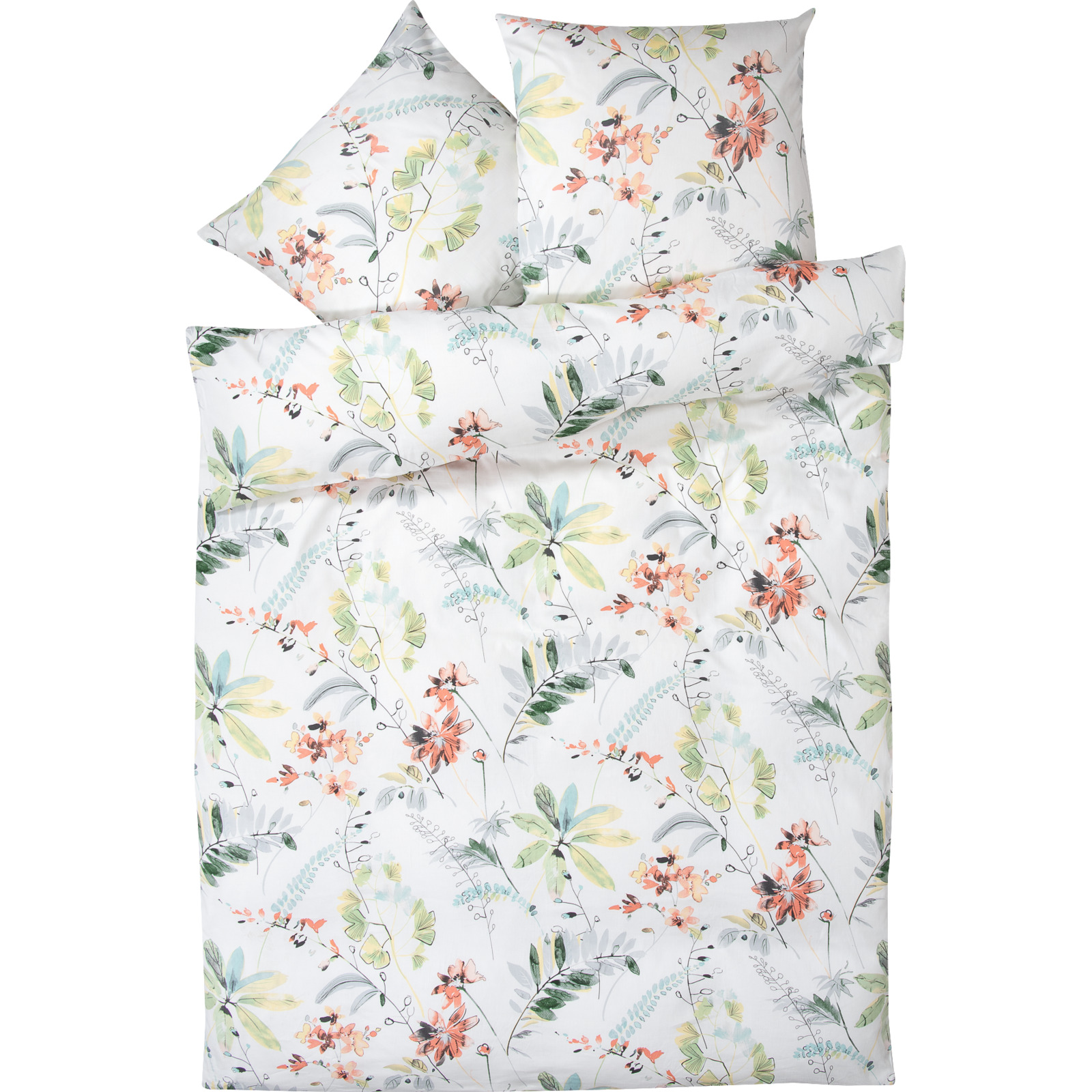 Bettwäsche mit floralem Design 160x210 65x100 Bettanzug Nord