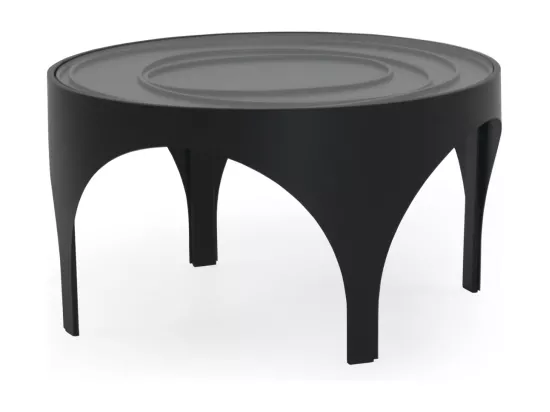 Table basse en métal noir avec verre