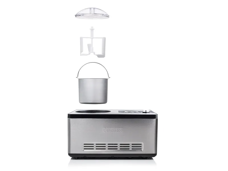 Princess 282604, Kompressor ismaskine, 2 L, 20 min., 1 skåle, LCD, 1,4 m