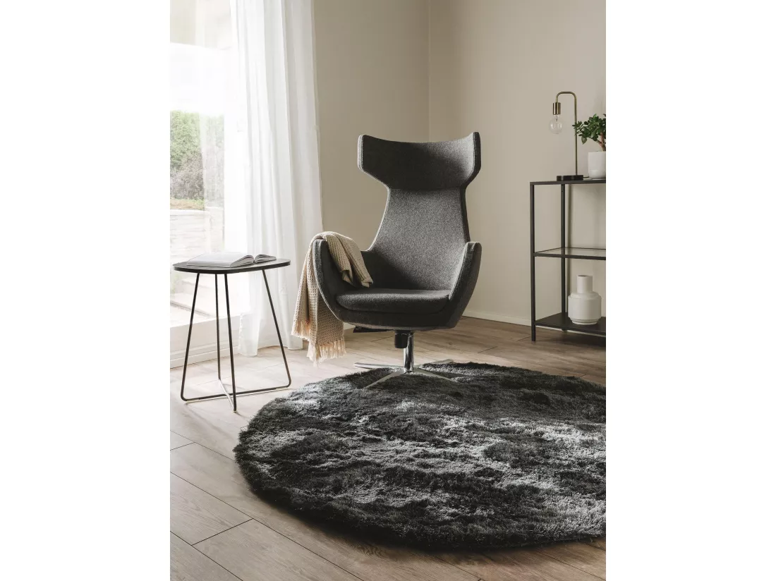 Tapis à poils longs Whisper Anthracite ø 160 cm rond