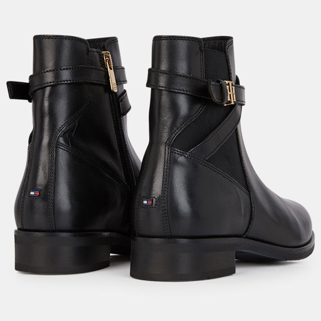 Tommy Hilfiger Boots en Cuir Hardware Belt noires