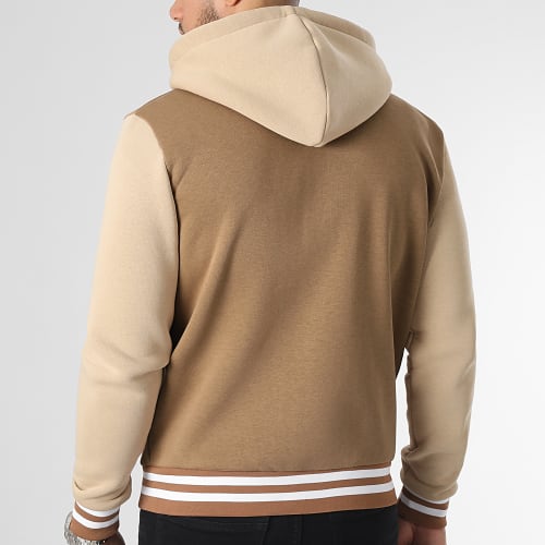 Veste Teddy A Capuche 2803 Beige Marron