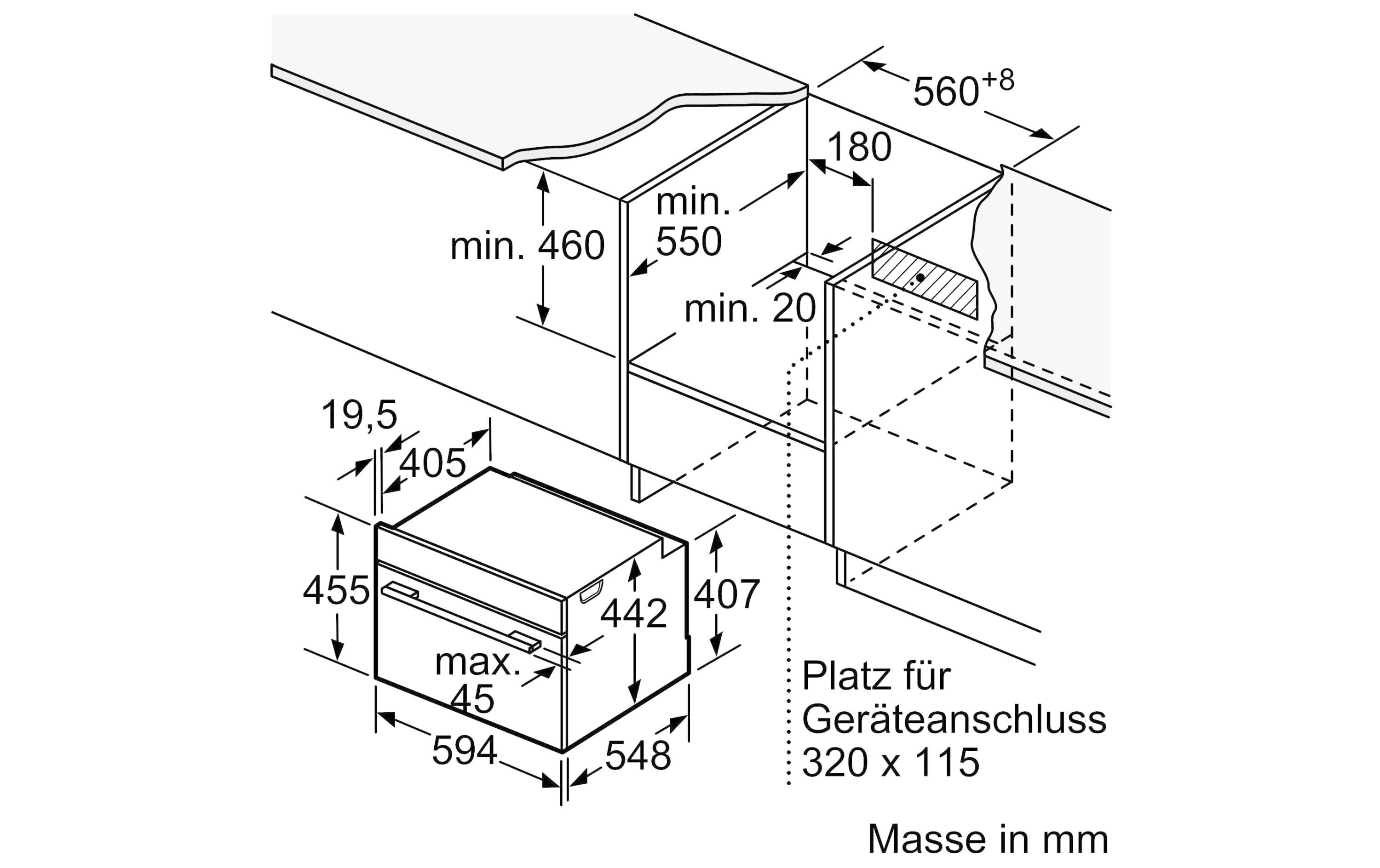 Einbaubackofen mit Mikrowelle CMG633BS1 Edelstahl/Schwarz<br>Kompakter Einbaubackofen mit Mikrowelle