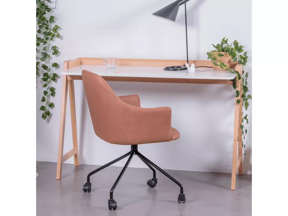 Chaise de bureau rembourrée en tissu vintage - Skyline - Orange